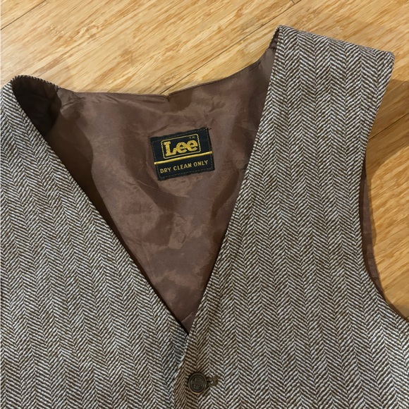 Vintage Lee Brown Herringbone Vest - Picture 3 of 4